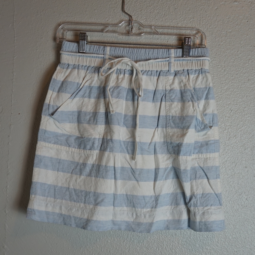 Loft Linen Striped Skirt - XS